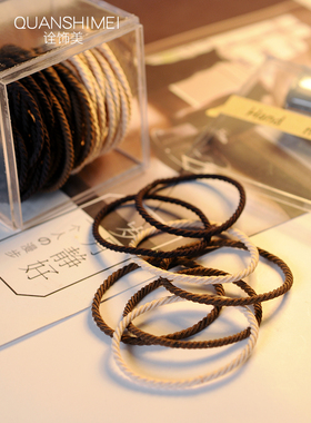 日韩风格简约基础黑色皮筋扎马尾高弹力发圈奶茶系少女头绳皮套