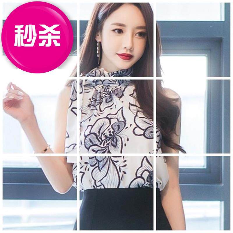 無袖挂脖雪紡衫女2018夏季新款韓版通勤修身小背心雪紡上衣打底衫在類目 女裝/女士精品, 蕾絲衫/雪紡衫中 - 來自Buy2taobao.com提供專業的淘寶代購服務
