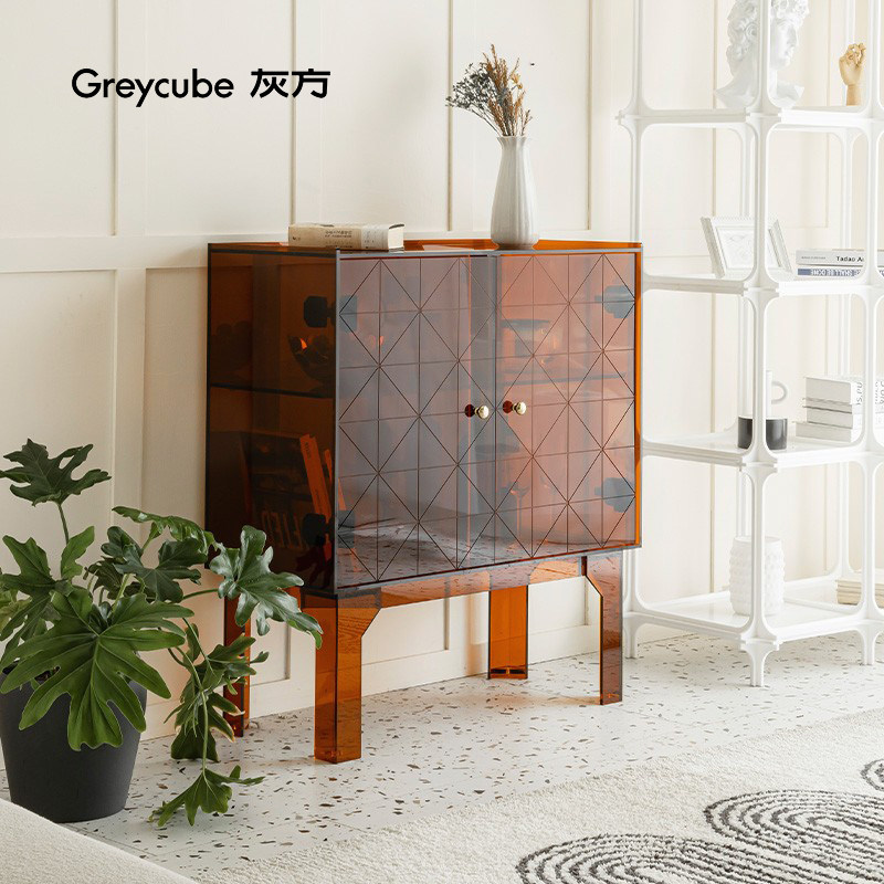 灰方轻奢餐边柜现代简约酒柜客厅收纳储物边柜玻璃法式复古玄关柜,住宅家具,餐边柜,淘宝优惠券,粉丝福利购,淘宝优惠卷
