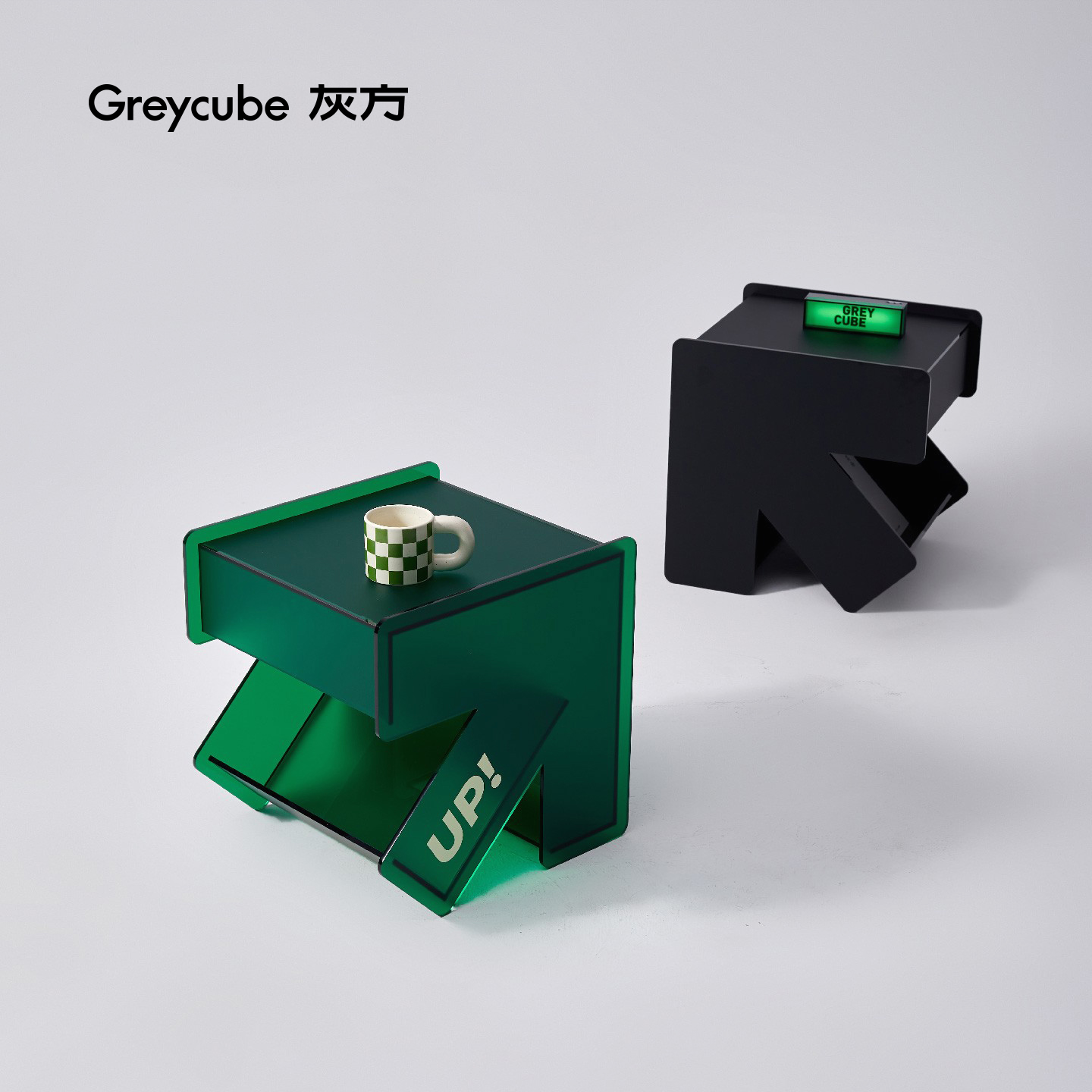 原创床头柜亚克力边几孟菲斯