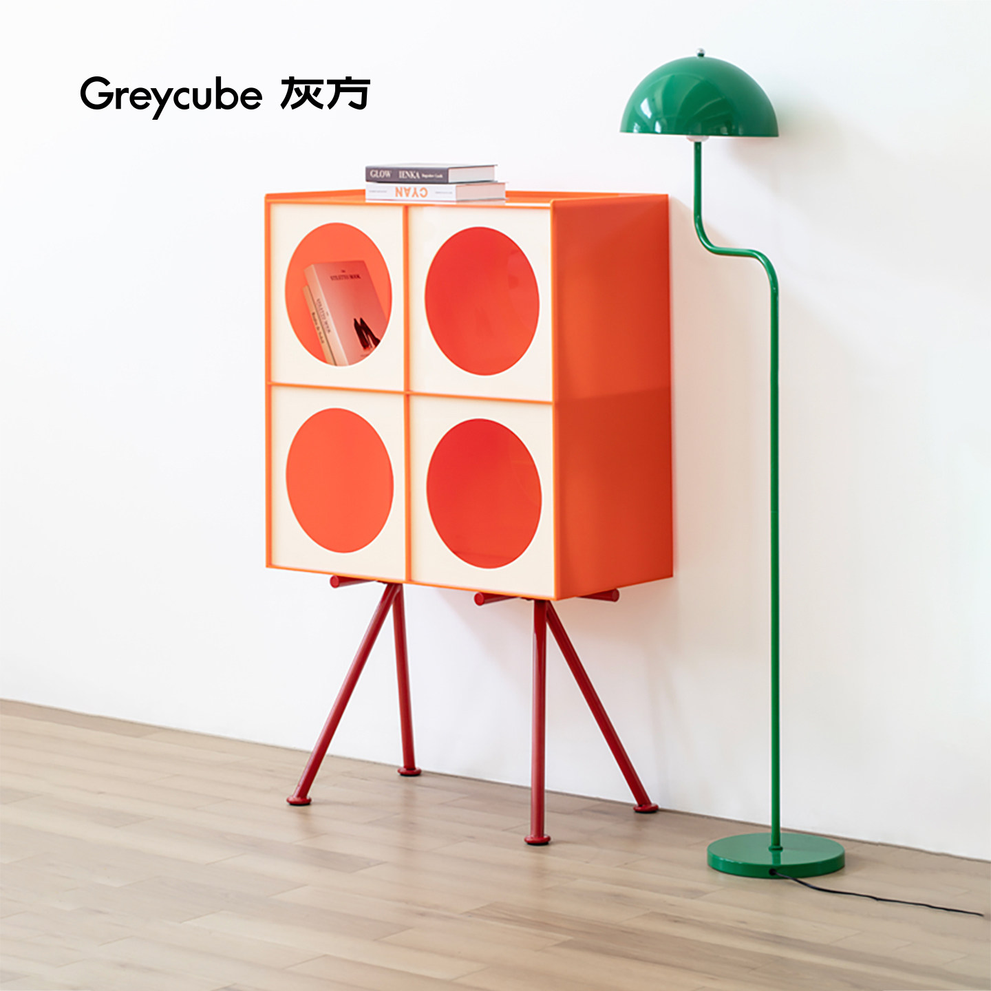 灰方亚克力泡泡玛特手办展示柜客厅创意小边柜网红轻奢储物柜酒柜