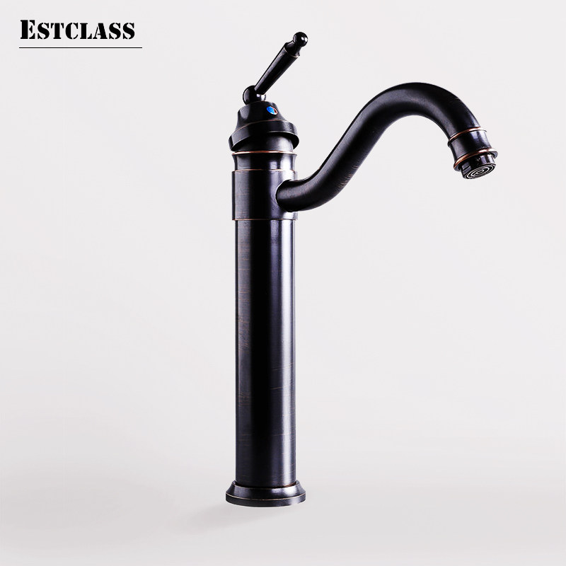 美式黑色洗手简约高款全铜龙头