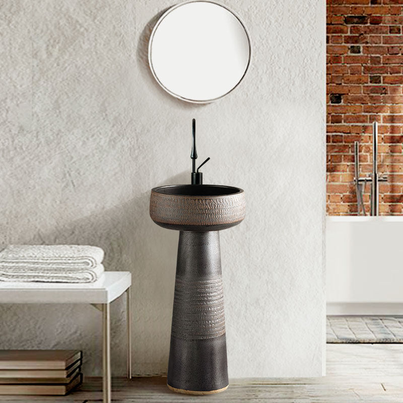 户外庭院洗手池台盆一体落地式