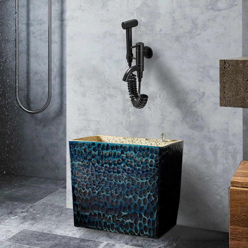 北欧阳台防溅水家用落地拖布池