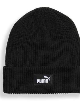 海外代购Puma/彪马男士帽子保暖舒适黑色高顶休闲日常卷边毛线帽