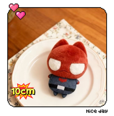 新品dc红头罩属性10cm毛绒公仔杰森陶德红头猫超软高颜值书包挂件