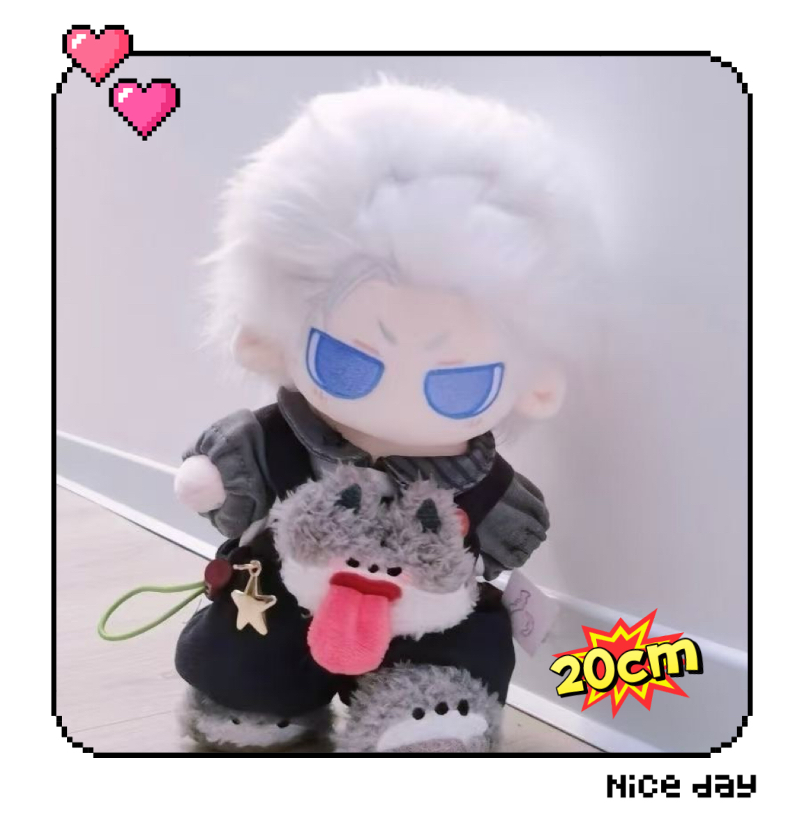 精致鬼泣维吉尔属性20cm棉花娃娃维豆泥超萌q版玩偶换装毛绒公仔