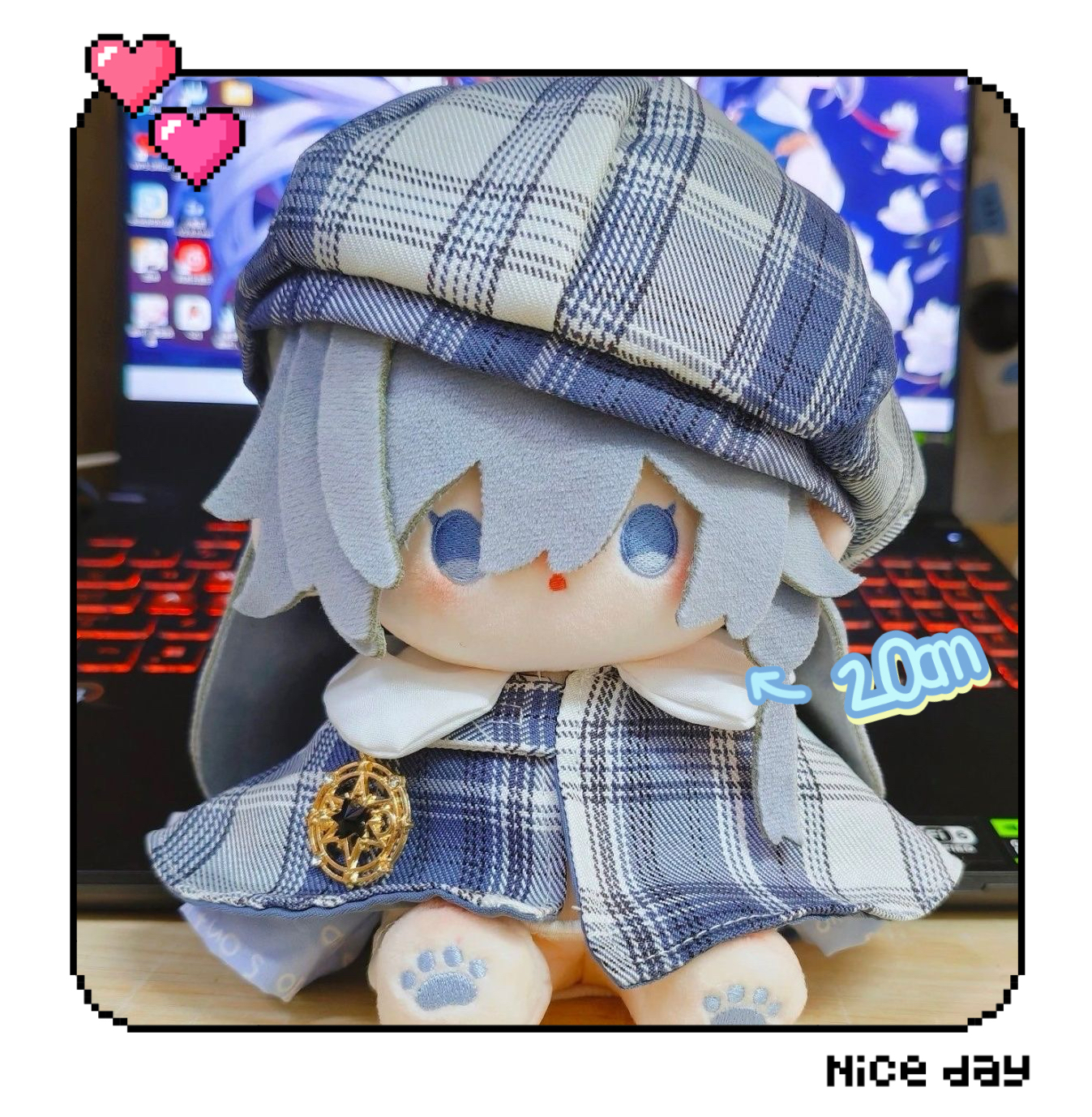 新品爆款崩坏三符华属性蓝色咕咕鸟20cm棉花娃娃卡通超萌玩偶公仔