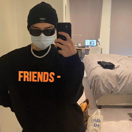 敬仰上帝 潮牌VLONE FOG大V小众圆领卫衣男女情侣宽松美式上衣