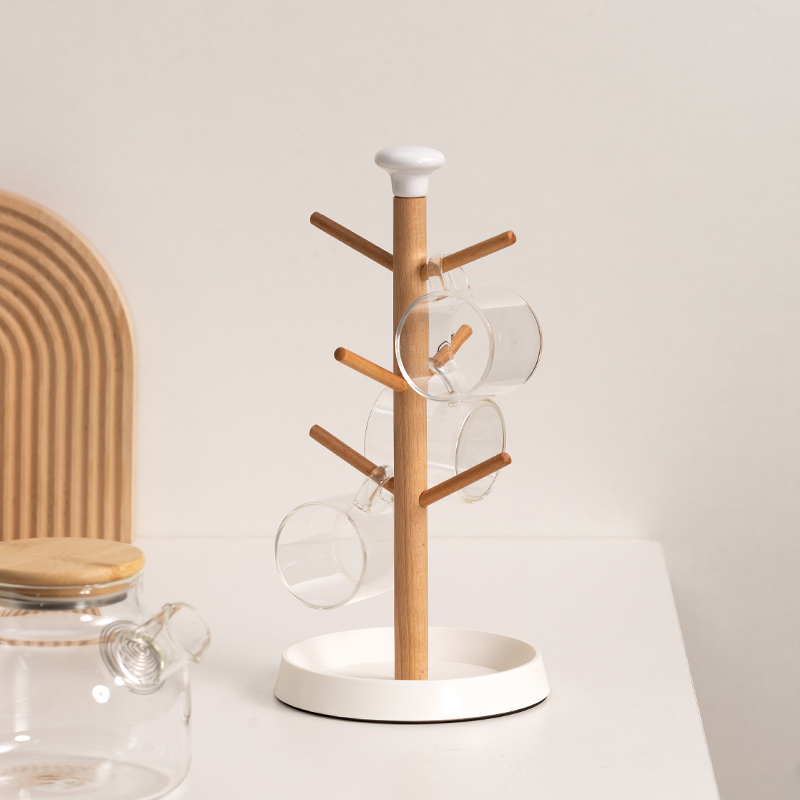 竹白家桌面水杯杯架马克杯挂架