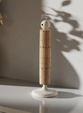 创意实木可旋转日历桌面台历装饰摆件家居饰品乔迁新居生日礼物品