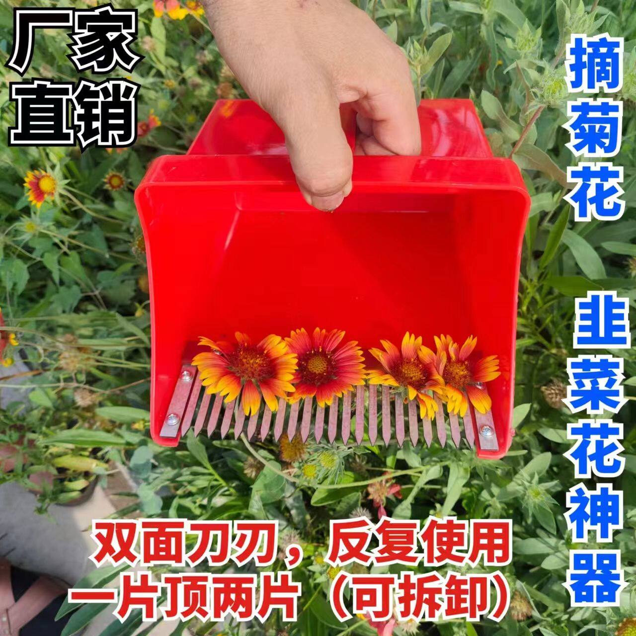 新款采摘神器摘韭菜花摘菊花野菊花撮子摘蓝莓抄子沙葱采花工具