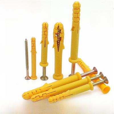 加长膨胀螺丝塑料尼龙管木龙骨吊顶木地板挂画胶塞小黄鱼螺栓涨塞