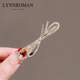LYNNROMAN高级感水钻蝴蝶结发夹女日韩新款 碎发鸭嘴夹侧边刘海夹
