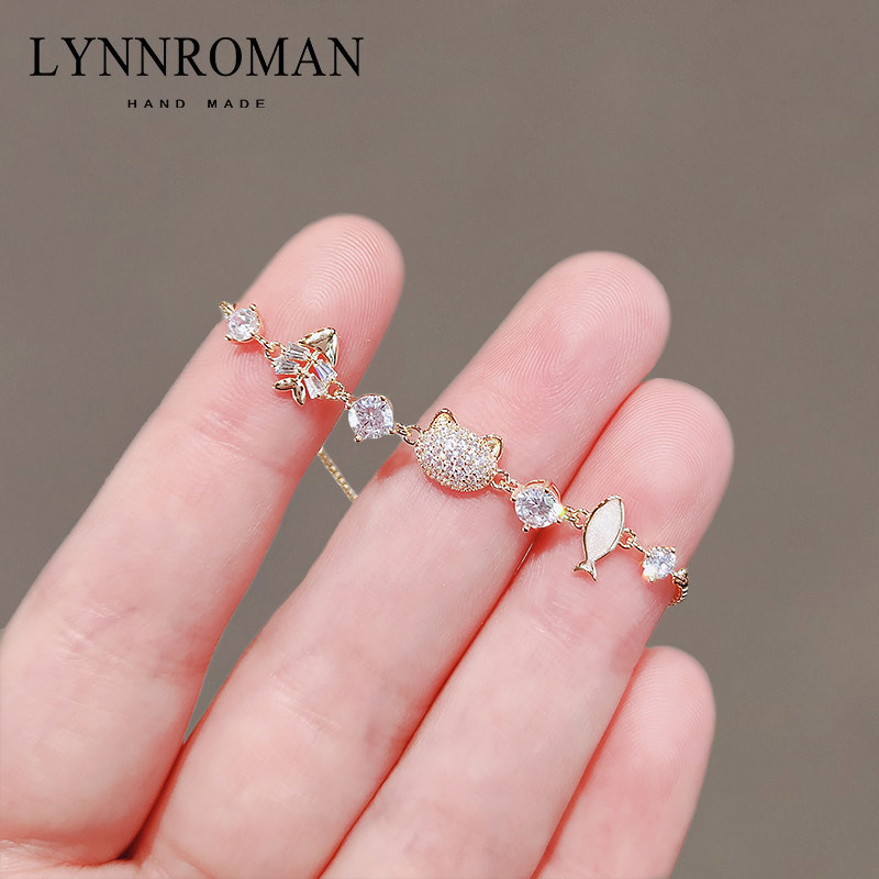 LYNNROMAN2022年新品设计师小猫和鱼手链女小众设计闺蜜手饰礼物,饰品/流行首饰/时尚饰品新,手链,淘宝优惠券,粉丝福利购,淘宝优惠卷