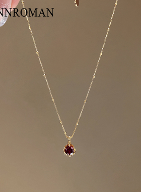 红宝石项链小众设计高级感