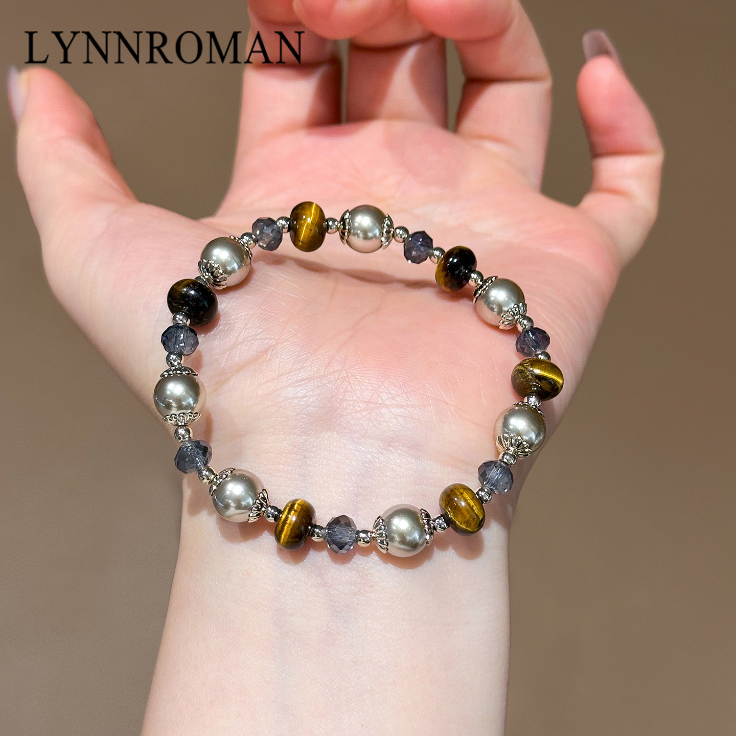 2026送男女朋友跨年礼物虎眼石珍珠手串女轻奢高级感招财水晶手链