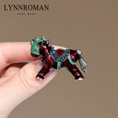 LYNNROMAN复古骏马胸针西装 扣针 饰衬衫 高级感大衣别针配饰个性 装