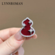 LYNNROMAN红色葫芦胸针女镶钻时尚 闪钻2025新款 高级别针配饰胸花