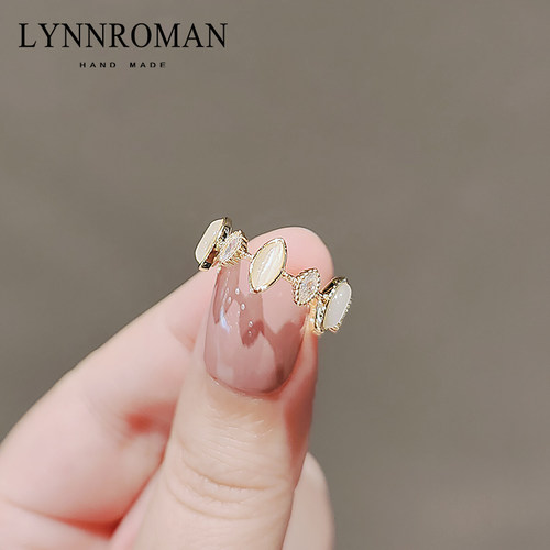 lynnroman日系夏季仿猫眼戒指