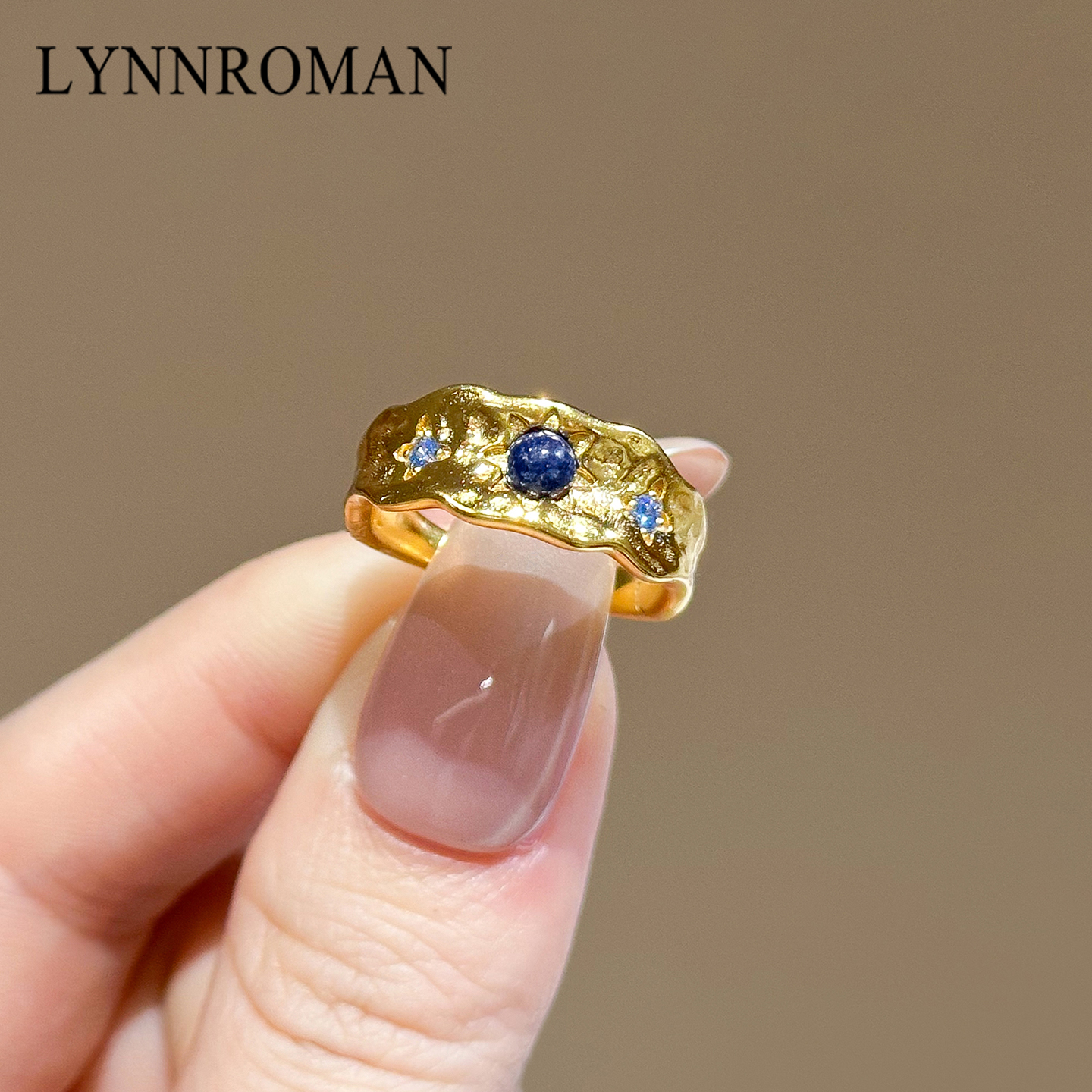 复古风戒指女蓝宝石星星