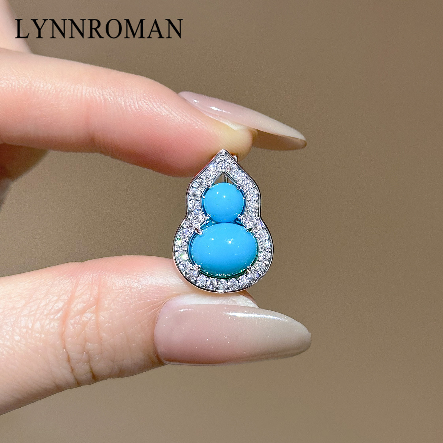 LYNNROMAN福禄满满绿松石葫芦胸针高级感轻奢国风别针小领针配饰