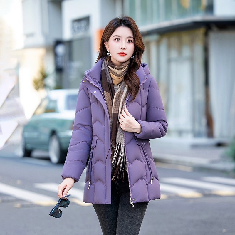 冬季新款羽绒棉服女中长款加厚保暖外套大码冬装棉衣时尚洋气修身
