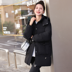 百搭保暖棉袄外套 中长加厚韩版 羽绒棉服时尚 大口袋宽松显瘦女新款