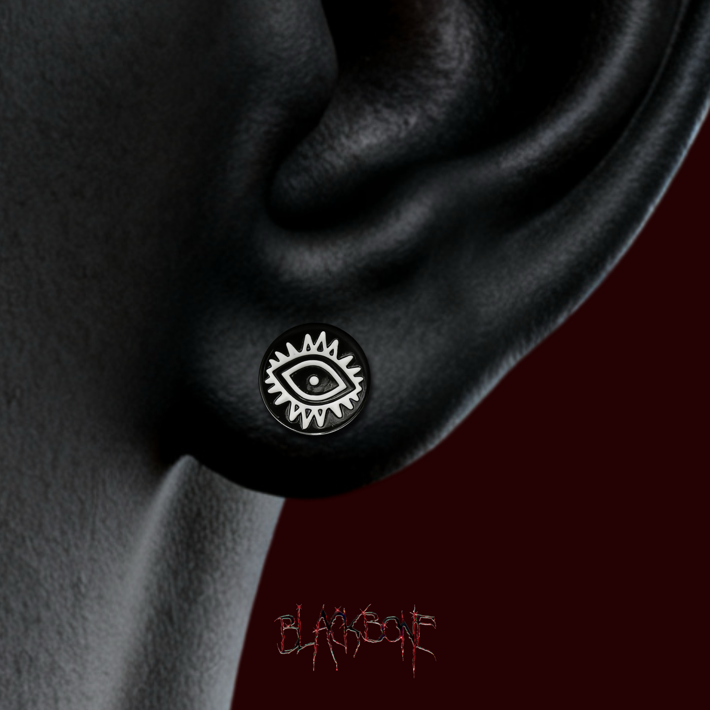 黑骨316L不锈钢暗黑审判之眼耳钉