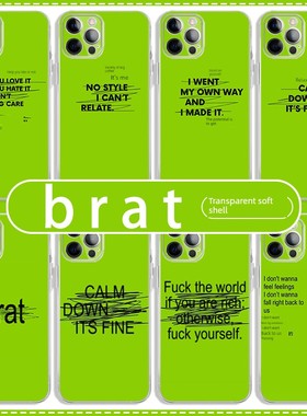 brat手机壳苹果15华为mate60周边iPhone16Promax小米14欧美潮牌vivo辣妹风OPPO时尚13charli xcx12潮流40高级