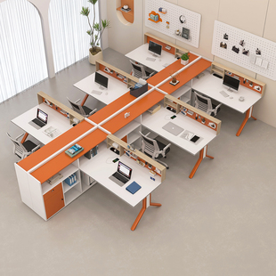 办公桌椅组合246双四六人位职员L形工位高端商业隔断屏风财务卡座