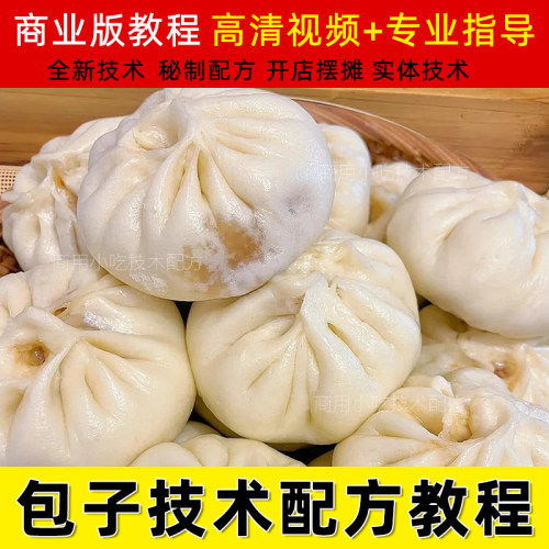 商用大包子小吃技术配方调馅发面视频教程创业早餐生煎包制作视频
