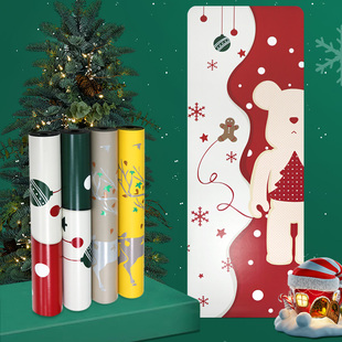 正品天然橡胶pu垫圣诞特制彩印款式吸汗防滑健身铺馆一件代发包邮