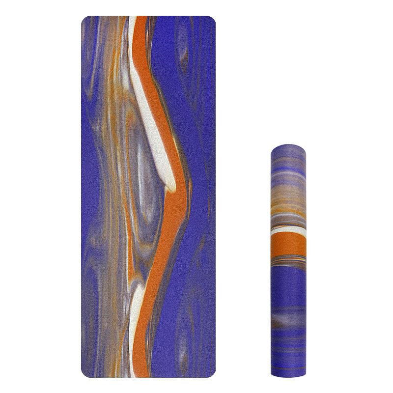 磨砂PU迷彩撞色天然橡胶瑜伽垫吸汗防滑运动健身加宽加厚包邮代发