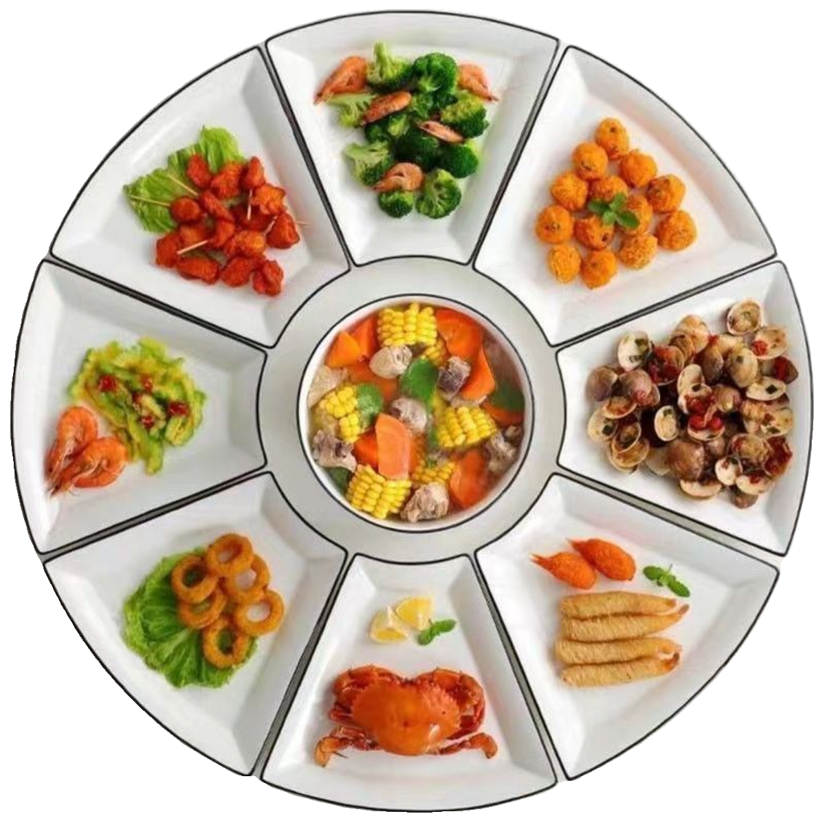 陶瓷拼盘餐具组合套装家用碗碟盘子网红年夜饭团圆盘简约中式2023