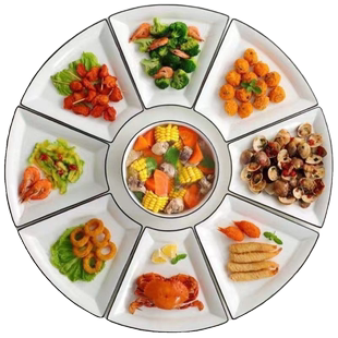 家用碗碟盘子网红年夜饭团圆盘简约中式 陶瓷拼盘餐具组合套装 2023