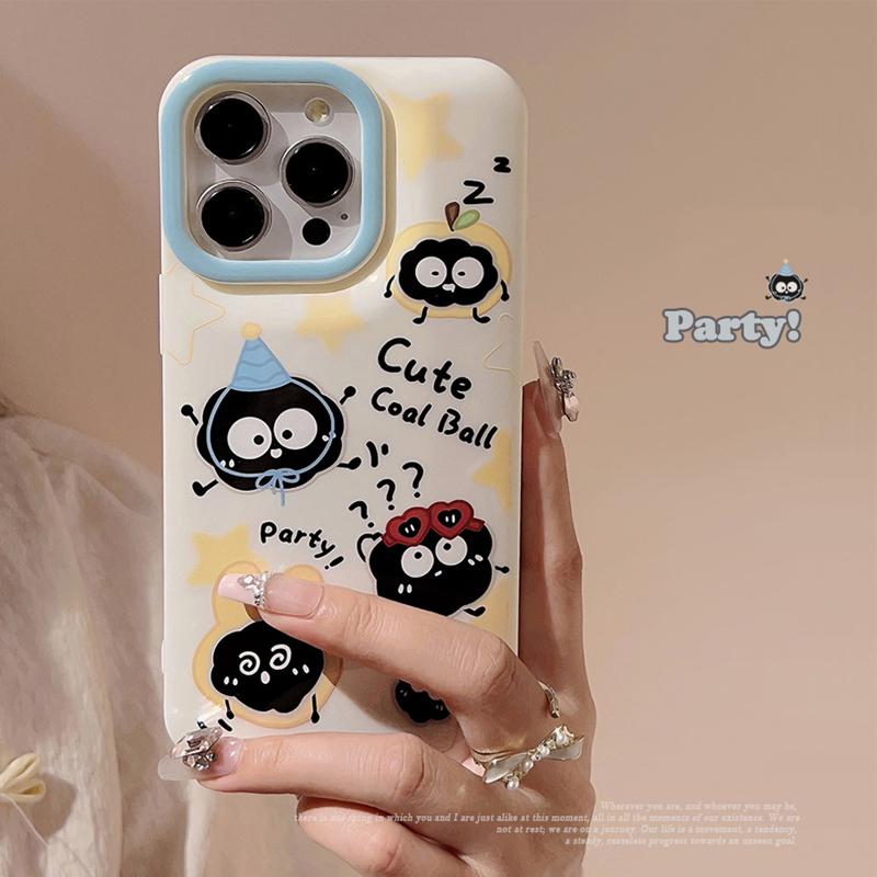 可爱ins煤球iPhone苹果手机壳适用X/11/12/13/14/15/16pro max