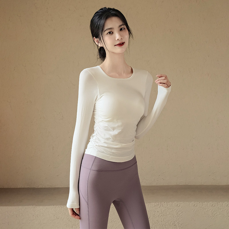 元气女孩带胸垫普拉提训练健身服图片