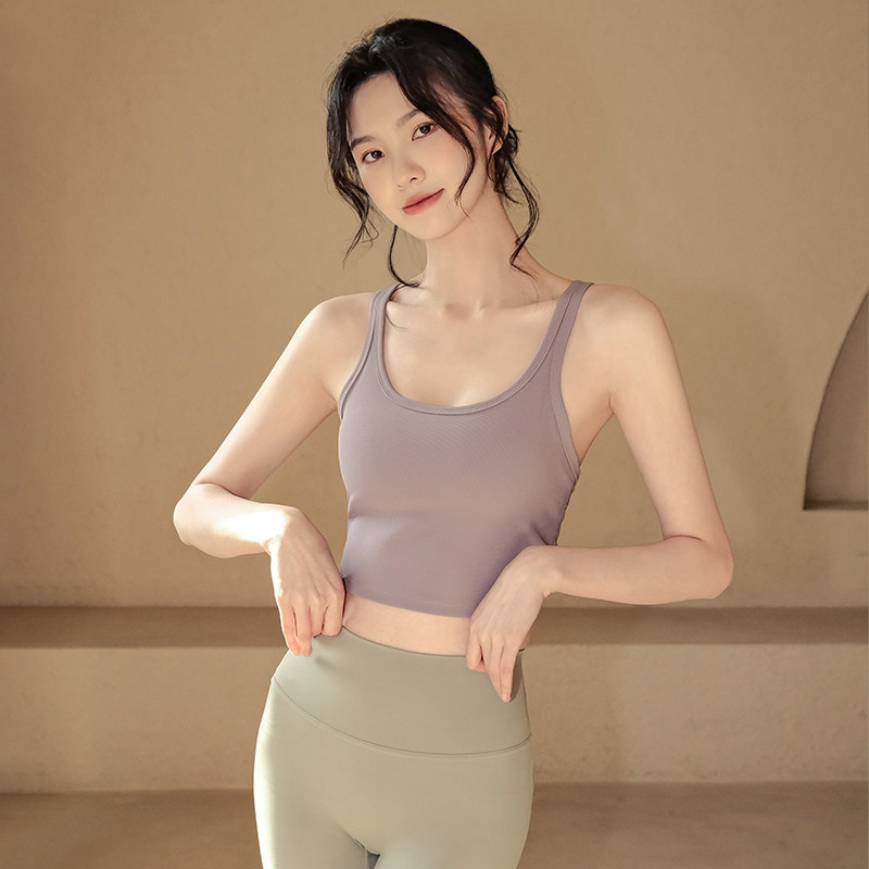 高强度运动内衣女夏季防震聚拢瑜伽服背心式外穿跑步健身美背文胸
