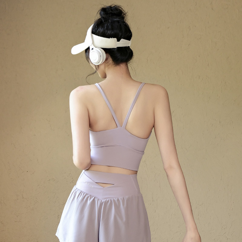 美背运动内衣女跑步防震训练健身文胸性感吊带上衣瑜伽服背心bra