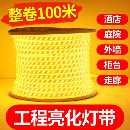 led灯带超亮220V户外工程照明高压COB防水养殖塔吊工地下室24V36