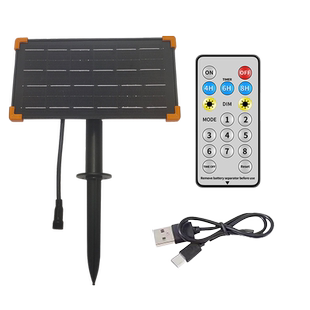 灯串太阳能板灯带led配件彩灯光伏板可USB充电24V变压器220V控制