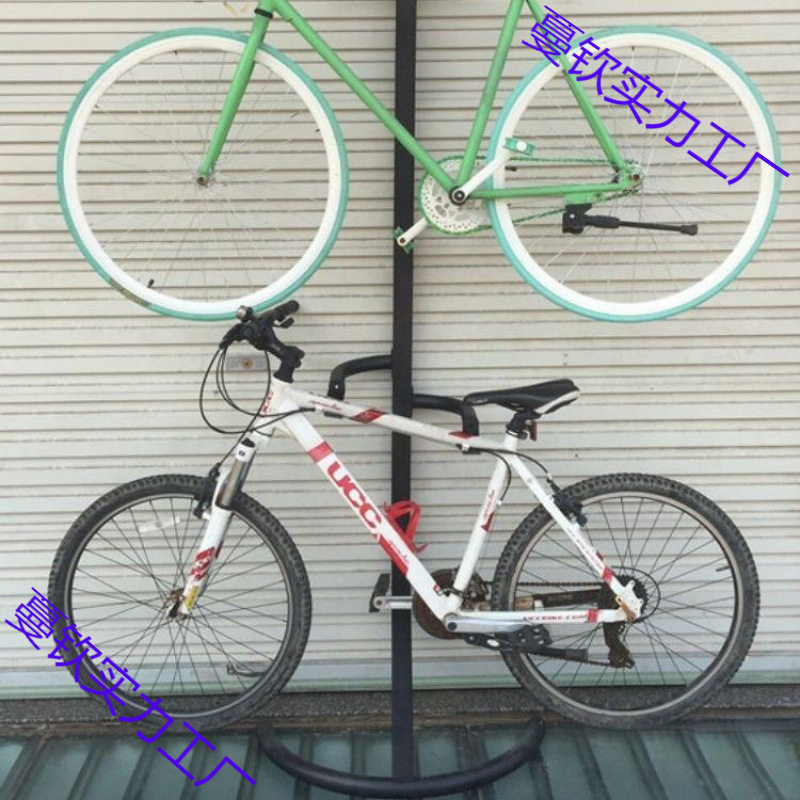 山地车室内停车架自行车挂架靠墙壁挂钩展示架立式两台单车支撑架