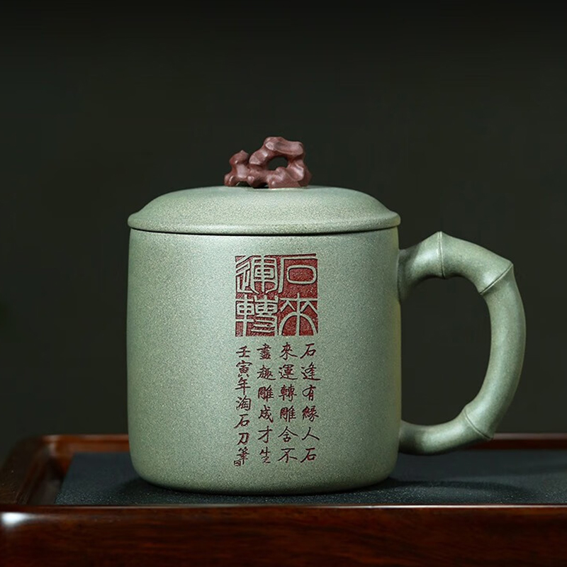 金镶玉正品宜兴原矿紫砂杯茶杯手工个人泡茶杯盖子配盖大容量水杯