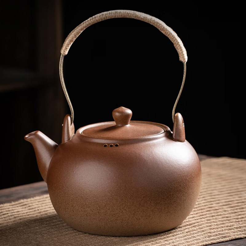 陶壶煮茶壶烧水壶泡茶专用碳火炉电陶炉器具老式陶瓷茶壶围炉煮茶