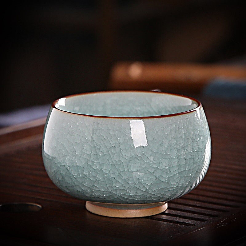 汝窑茶杯主人杯单杯喝茶杯高档个人专用茶具陶瓷冰裂纹杯功夫茶盏,餐饮具,茶杯,淘宝优惠券,粉丝福利购,淘宝优惠卷