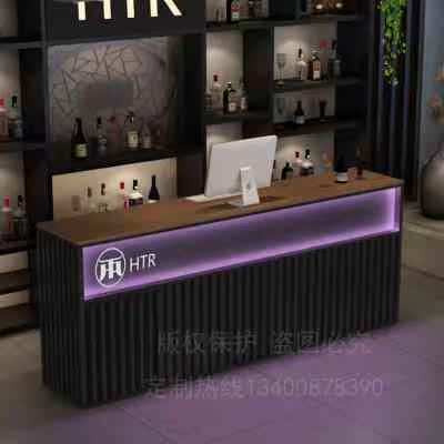复古酒吧吧台健身房铁艺前台接待台ktv餐厅烧烤店吧台收银台小型