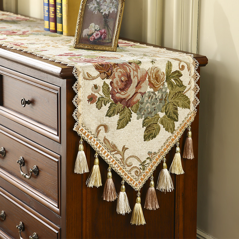 欧式美式复古风桌旗盖布