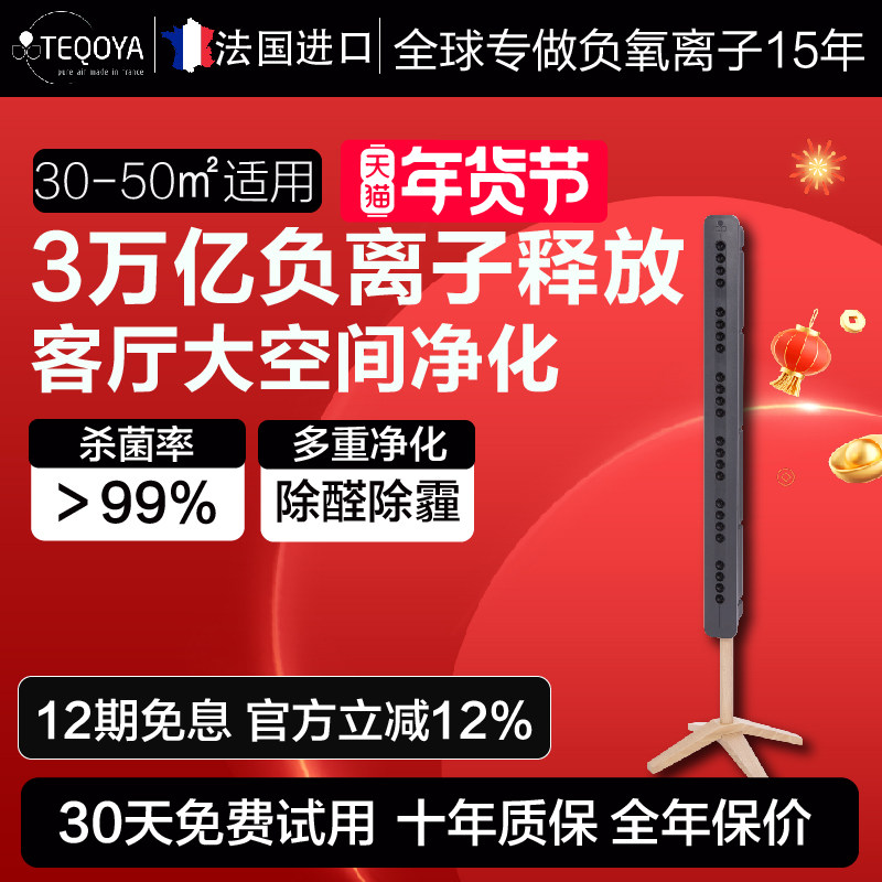 法国进口T450teqoya得康氧负氧离子空气净化器发生器除甲醛氧吧机