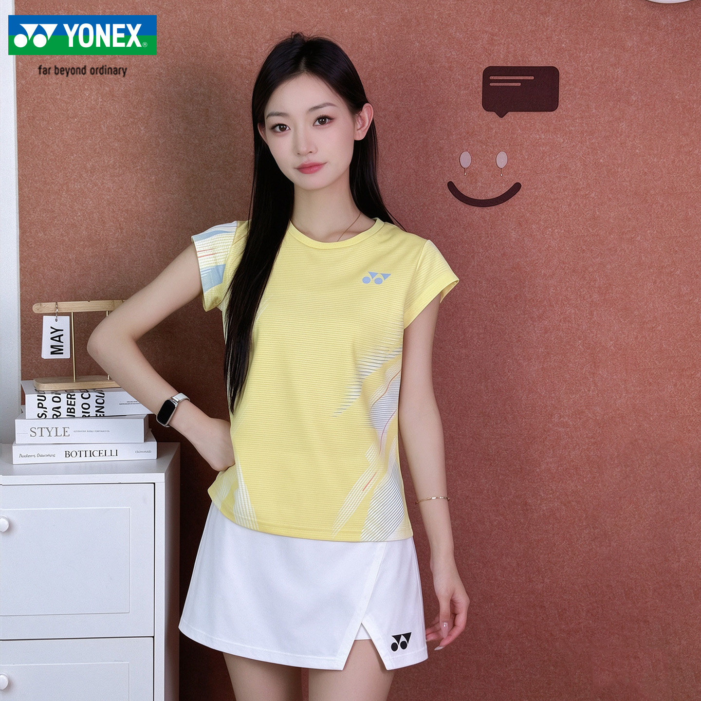 新款YONEX尤尼克斯羽毛球服女套装速干运动短袖短裙国家队训练服